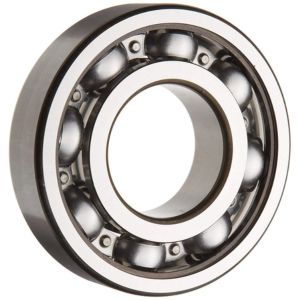 Rolamento rígido de esferas industrial em aço cromado, componente mecânico de precisão, fundo neutro, fotografia de produto em estúdio