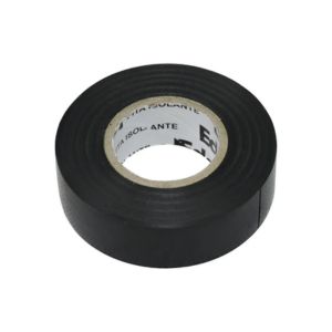 Rolo de fita isolante preta para uso elétrico, fundo neutro, fotografia de produto em estúdio